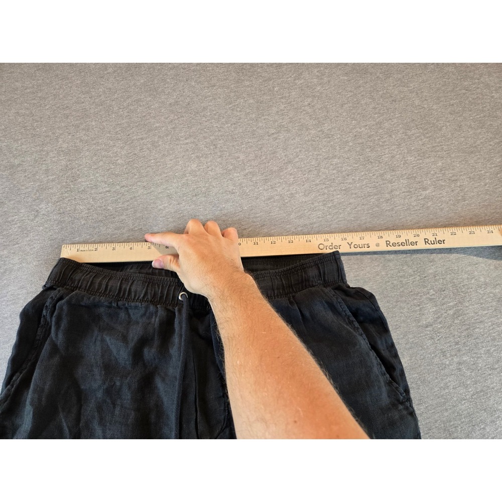 James Perse Pants Mens Small (1) Black 100% Linen Lightweight Minimalist MKO1370 - Picture 10 of 14